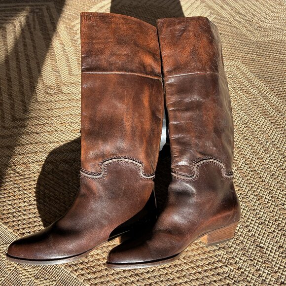 Botticelli 80s Dark Brown Leather Knee-High Boots Size 6.5 - Picture 11 of 16